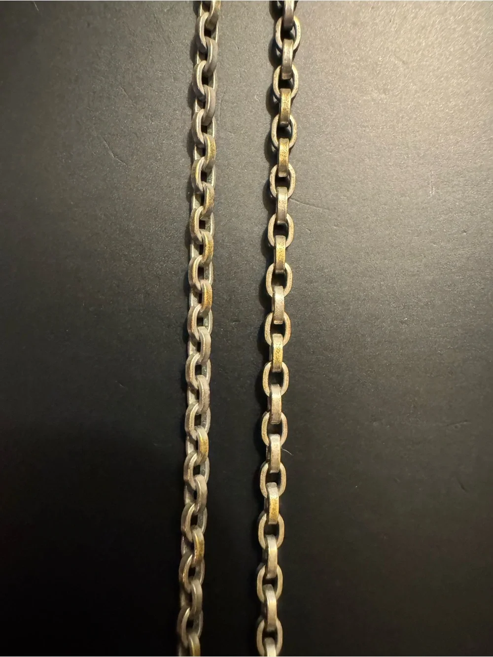 Classic Men’s Silver Tone Oval Rolo Cable Chain Necklace - 26”